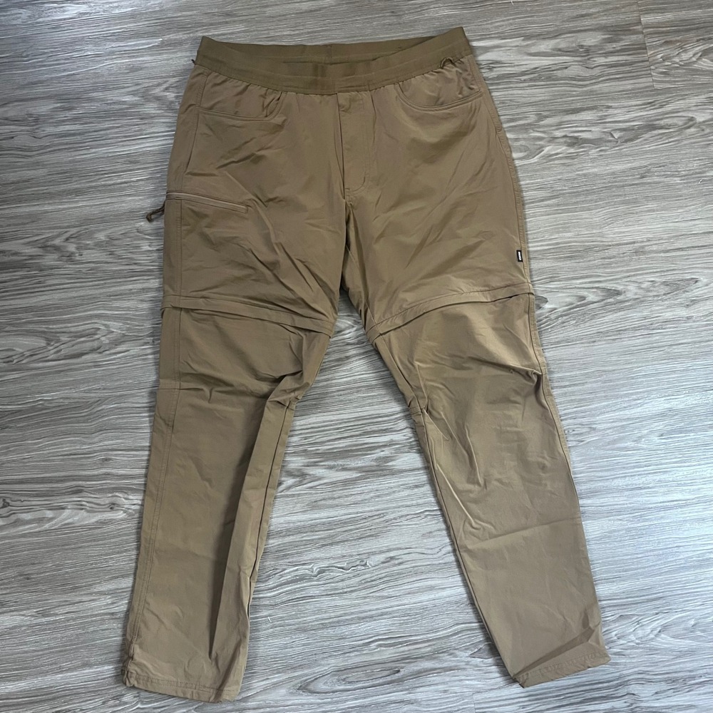 REI Co-op Mens Convertible Hiking Pants Brown Large x 32L Zip Off 185217